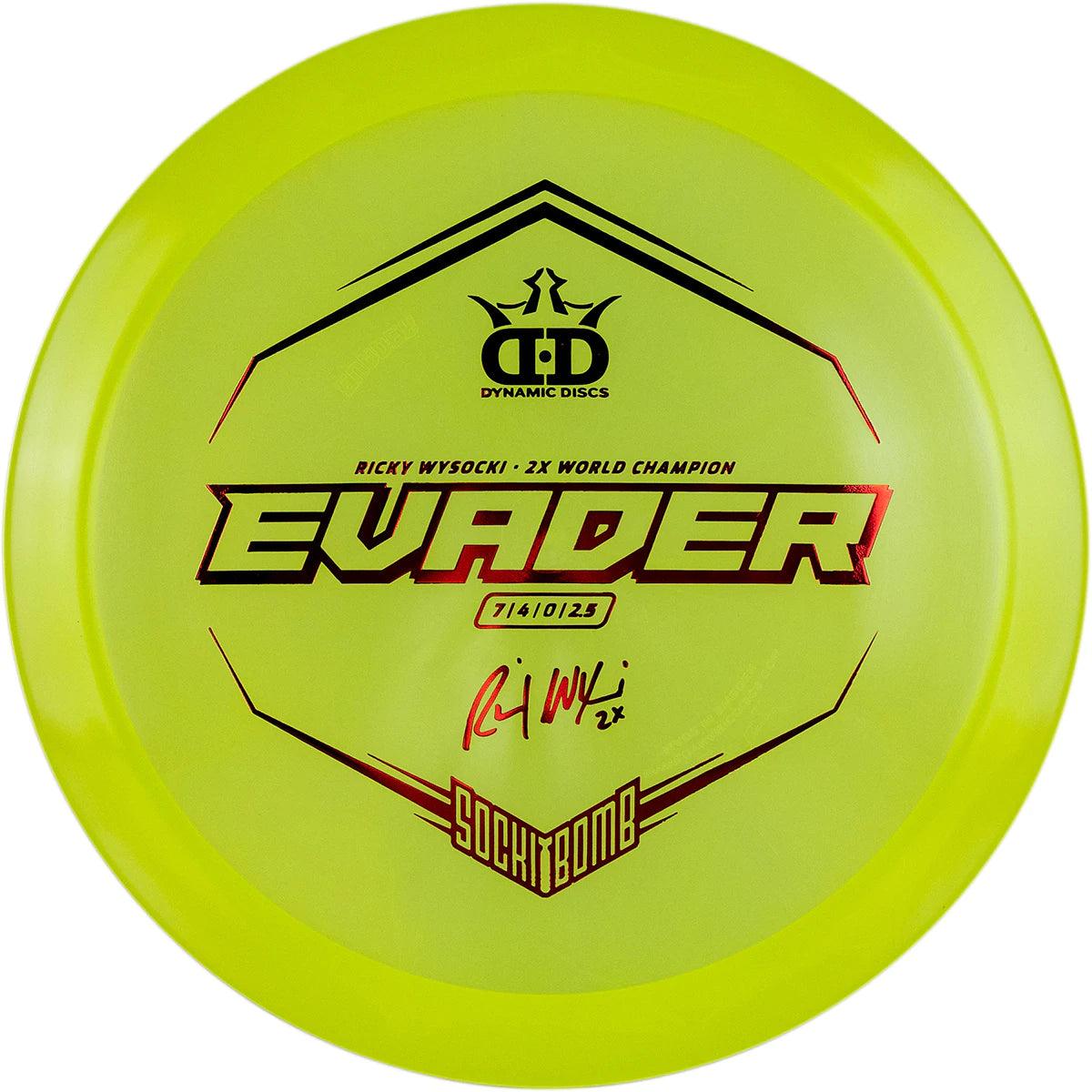 Dynamic Discs Lucid Ice Evader - Ricky Wysocki Sockibomb Stamp - PAR3 | Disku golfs