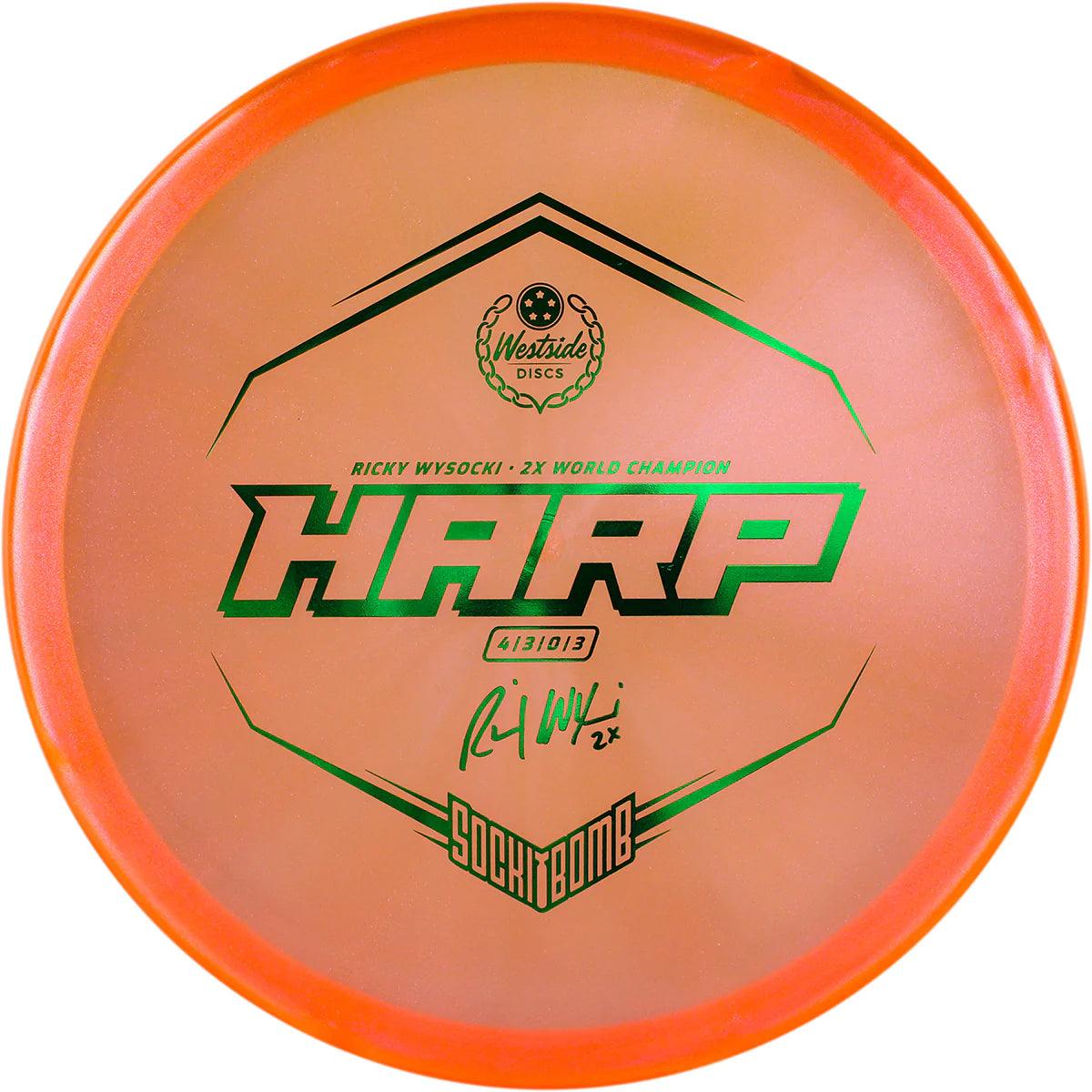 Westside Discs Vip Ice Glimmer Harp - Ricky Wysocki Sockibomb Stamp - PAR3 | Disku golfs