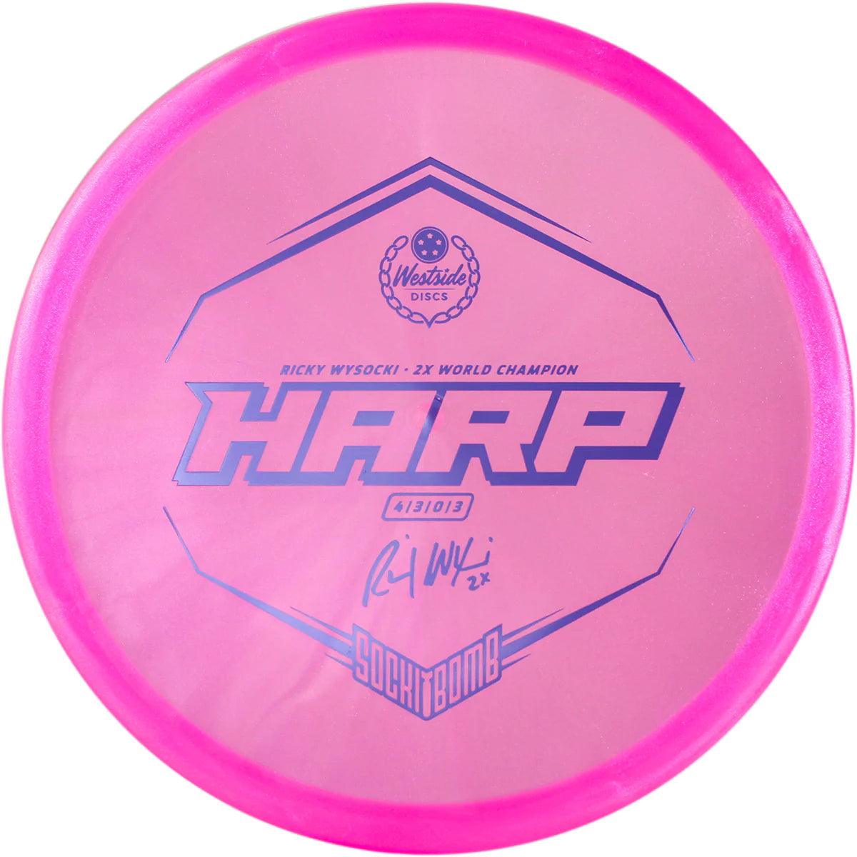 Westside Discs Vip Ice Glimmer Harp - Ricky Wysocki Sockibomb Stamp - PAR3 | Disku golfs
