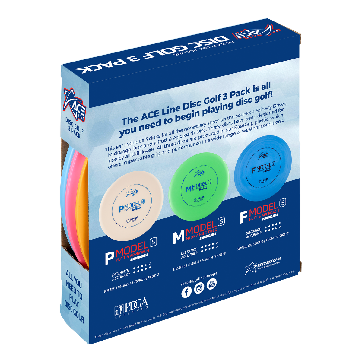 Prodigy ACE Line Disc Golf 3 Pack (Light)