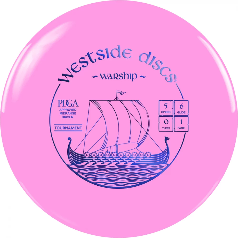 Westside Discs Tournament Line Warship pink par3 disku golfs