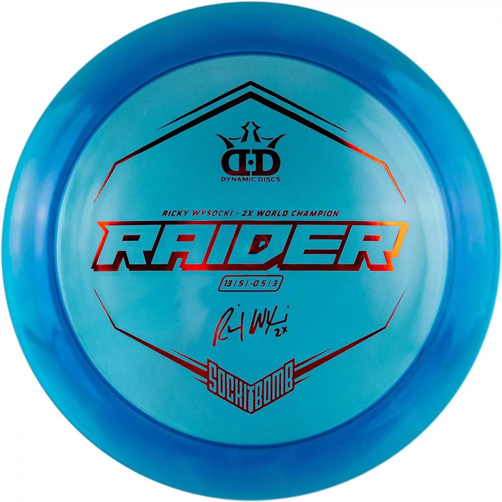 Dynamic Discs Lucid Ice Raider Ricky Wysocki Sockibomb Stamp blue par3 disku golfs