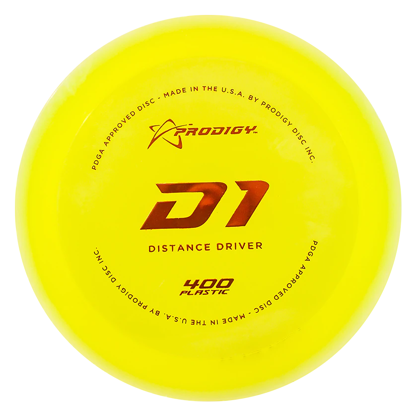 Prodigy D1 400 yellow par3 disku golfs