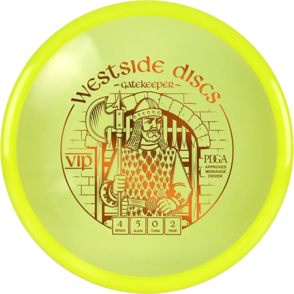 Westside Discs VIP Line Gatekeeper yellow par3 disku golfs