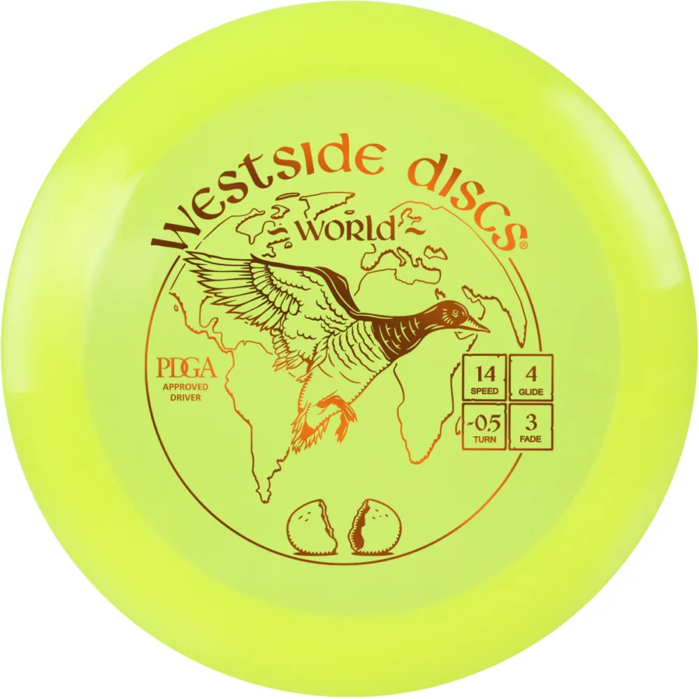 Westside Discs VIP Line World yellow par3 disku golfs