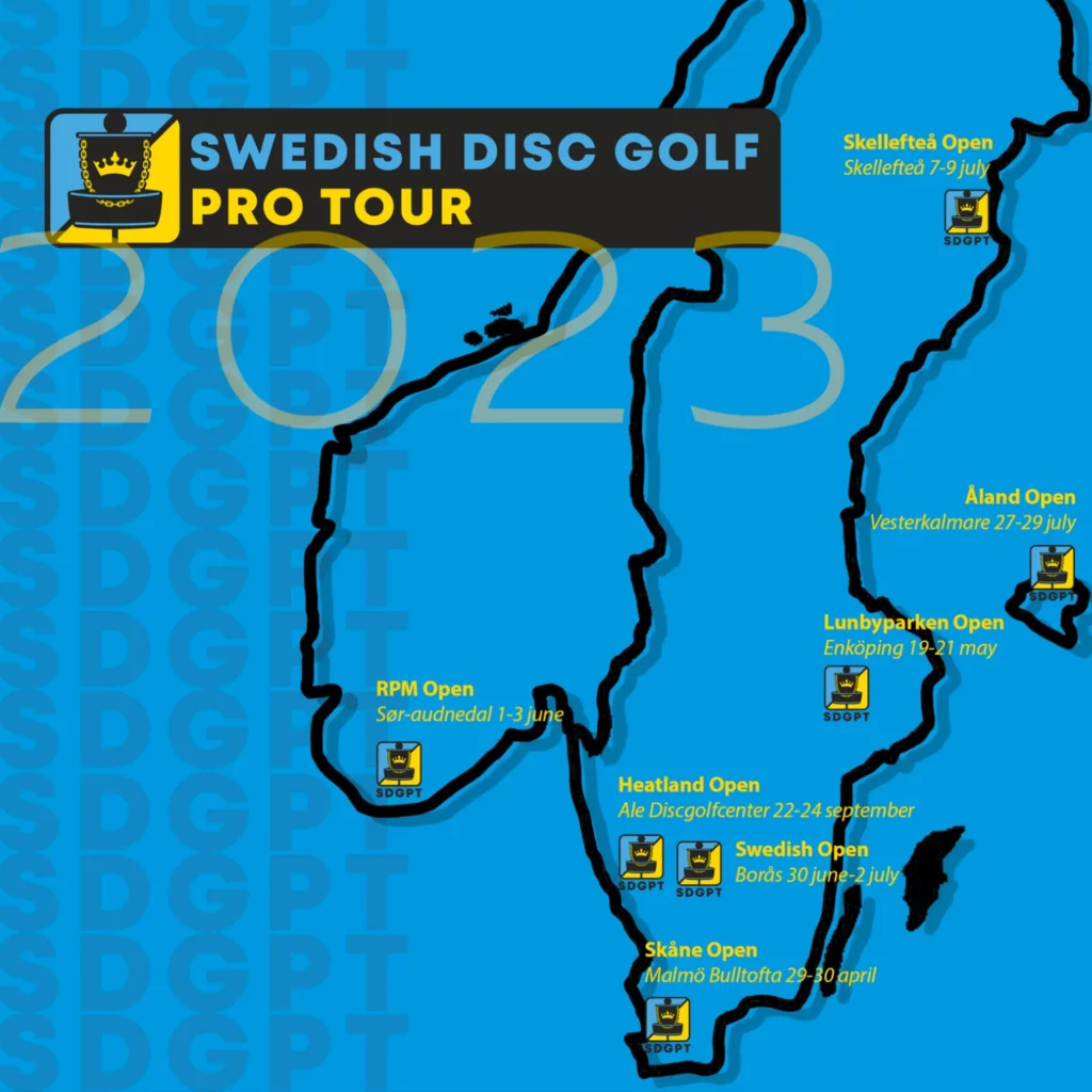 Disku golfa sacensības Swedish Disc Golf Pro Tour 2023